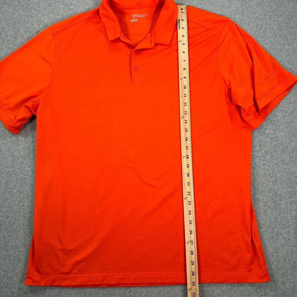 Nike Golf Dri Fit Polo Men's 2XL Tour Performance Orange Short Sleeve Collared